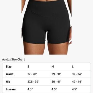 Aojox 4.5 inch inseem biker shorts size medium color black